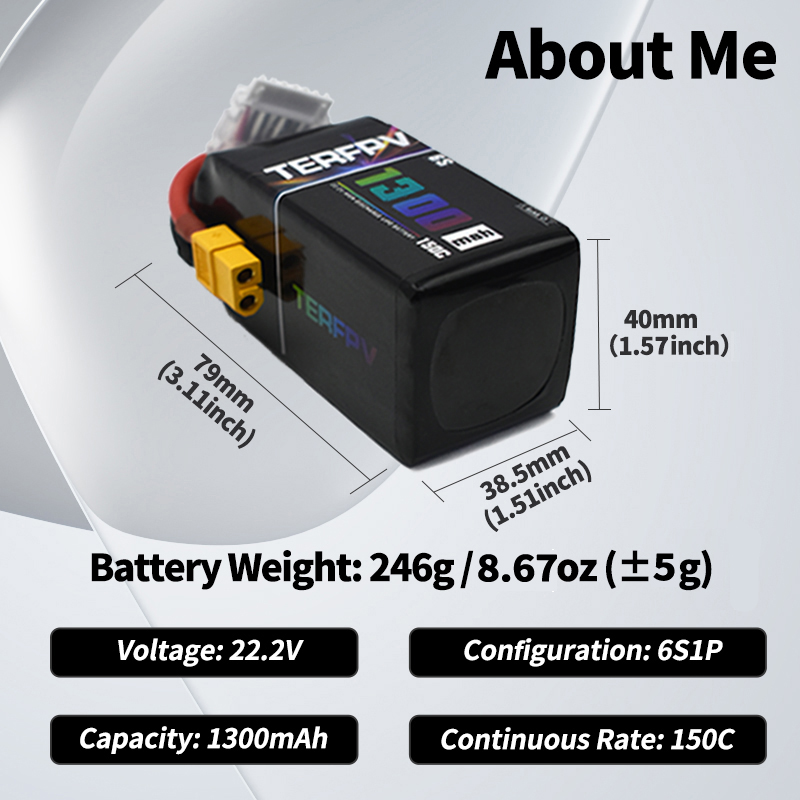 Batería Lipo TERFPV 6S 22.2V 1 - Drone Battery 6S reseña y precio
