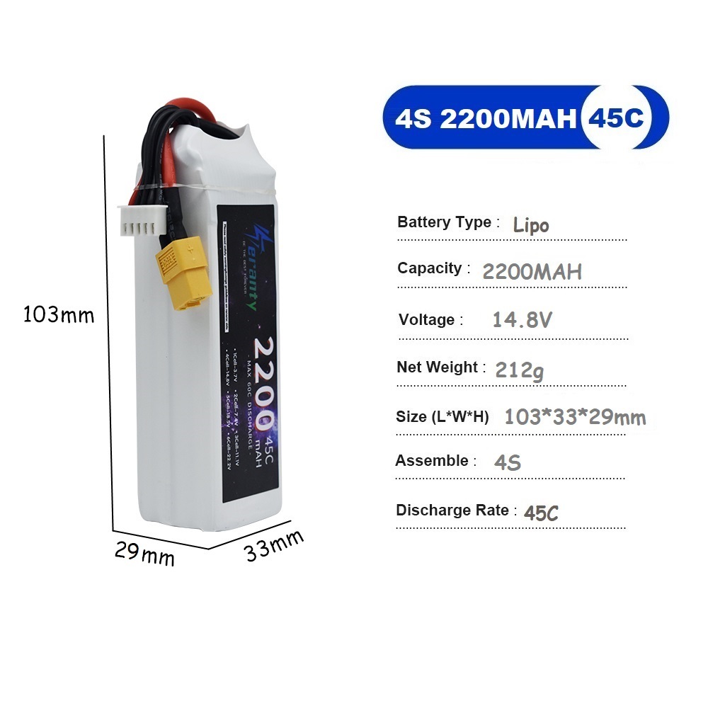 Batería LiPo 4S 14,8 V 1500mah - Drone Battery Li-Ion reseña y precio